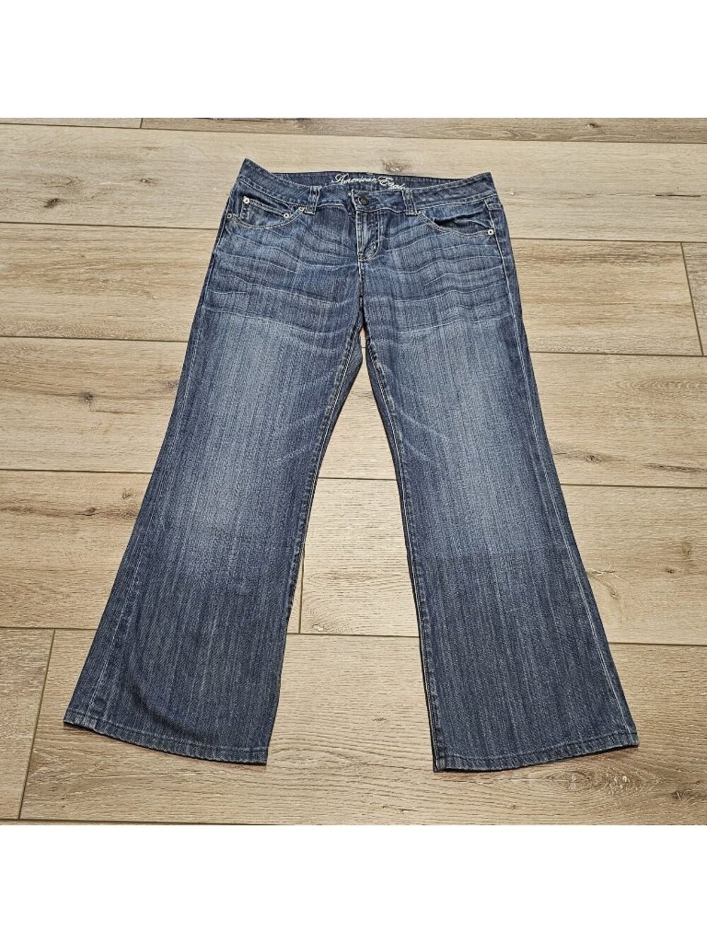 American Eagle Boyfriend Jeans Women's Blue Medium Wash Stretch 5-Pocket